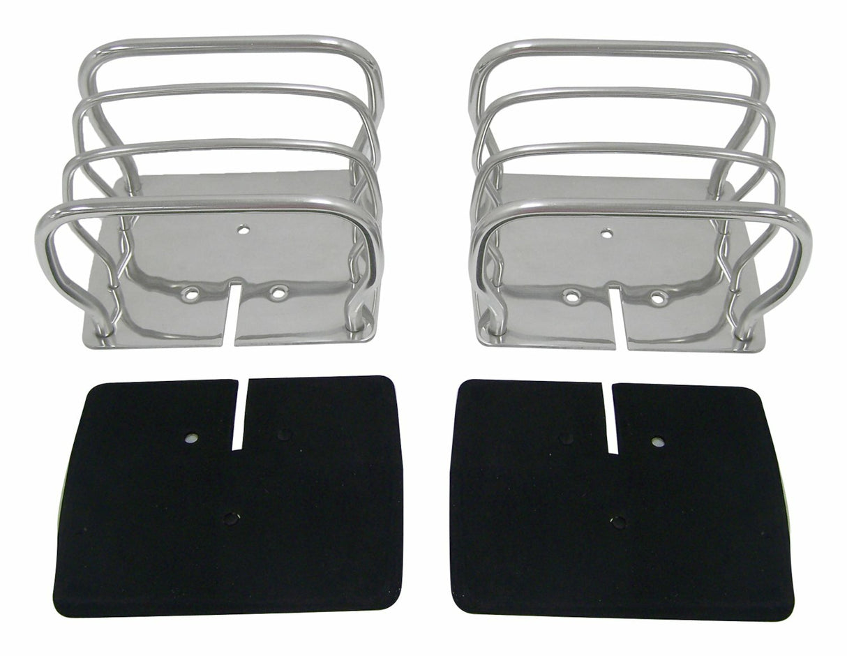 RT Off-Road Tail Light Guard Set - RT34090 fits 1976-1986 Jeep CJ7, 1981-1986 Jeep CJ8, 1987-2006 Jeep Wrangler stainless steel polished