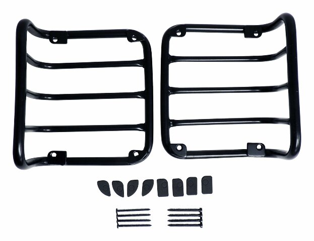 RT Off-Road Tail Light Guard Set - RT34102 fits 2007-2018 Jeep Wrangler black stainless steel powder coat 13.5 inch rotors