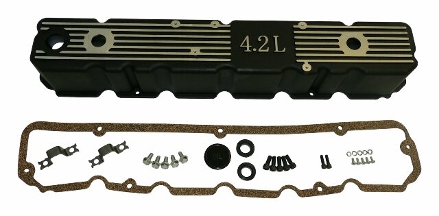 RT Off-Road Valve Cover Kit - RT35005 fits 1981-1986 Jeep CJ5, 1981-1986 Jeep CJ7, 1981-1986 Jeep CJ8 black aluminum polished