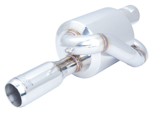 XFORCE Exhaust S10-2.5 - Stainless Steel Round Twin Loop Exhaust Muffler