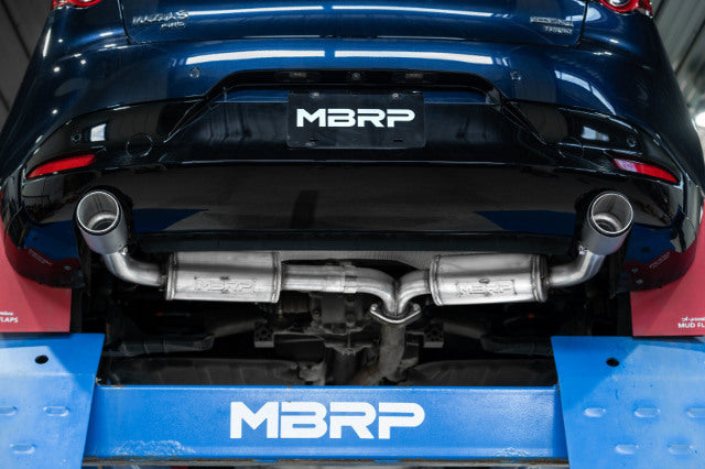 MBRP axle-back exhaust system fits 2019-2020 Mazda 2.5 inch dual rear exit aluminized steel carbon fiber tip S44503CF