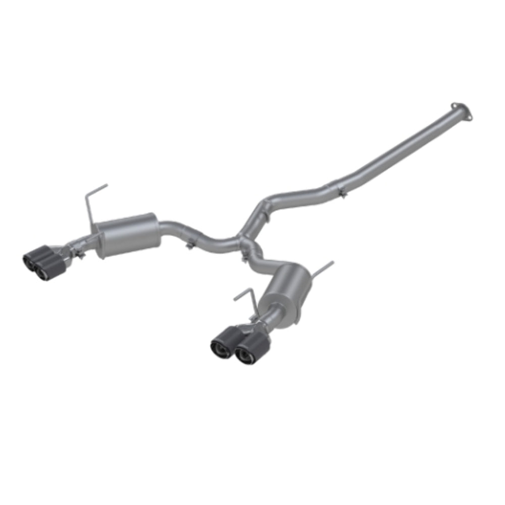 MBRP cat-back exhaust system fits Subaru WRX dual split rear exit Armor Pro Series T304 stainless steel carbon fiber tip S48003CF