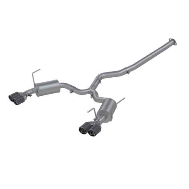 MBRP cat-back exhaust system fits Subaru WRX dual split rear exit Armor Pro Series T304 stainless steel carbon fiber tip S48003CF