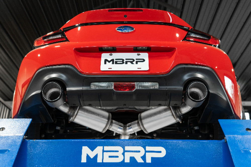 Fits 2013-2016 Scion FR-S 3in. Cat Back; Dual Split Rear; T304; BE Tip-S48043BE