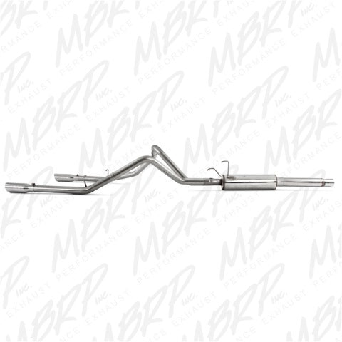 MBRP cat-back exhaust system fits Dodge Ram 1500 2 inch dual split rear exit Armor Plus Series T409 stainless steel S5108409