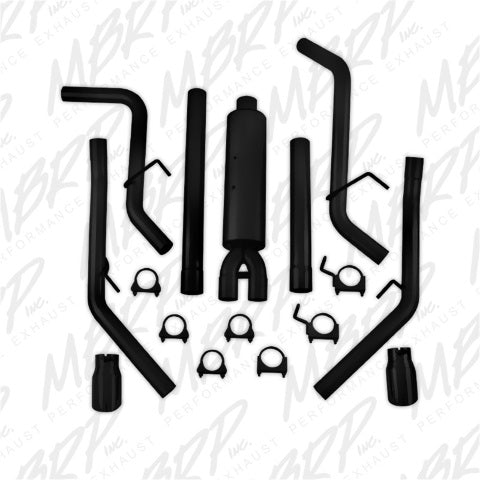 MBRP cat-back exhaust system fits Dodge Ram 1500 dual split rear exit aluminized steel black coated S5146BLK