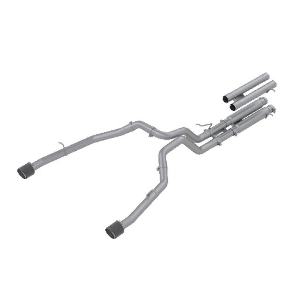 MBRP cat-back exhaust system fits Ram 1500 dual split rear exit Armor Pro Series T304 stainless steel carbon fiber tip S51543CF