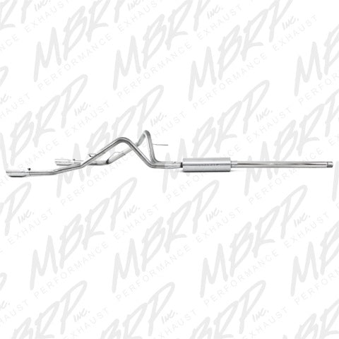 MBRP cat-back exhaust system fits Ford F-150 2 inch dual split rear exit Armor Plus Series T409 stainless steel S5202409