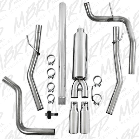 MBRP cat-back exhaust system fits Ford F-150 2 inch dual split rear exit Armor Plus Series T409 stainless steel S5202409