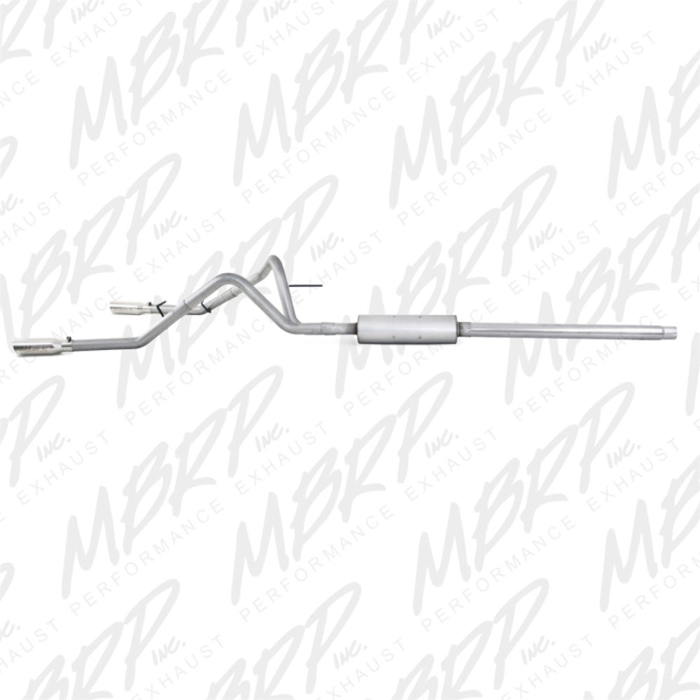 Fits 2005-2008 Ford F-150 2 1/2in. Cat Back; Dual Split Side; AL - S5204AL