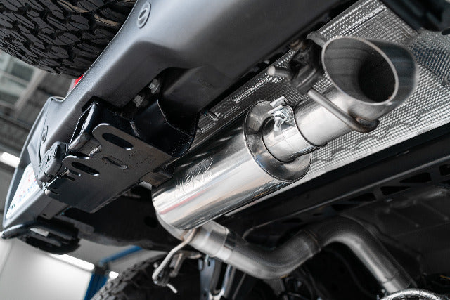 MBRP cat-back exhaust system fits Ford Bronco single rear exit aluminized steel S5237AL