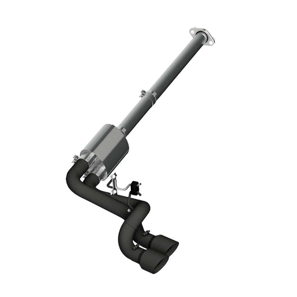 Fits 2011-14 Ford F-150 3" Cat Back; Pre-Axle Dual Outlet; Black Coated-S5261BLK