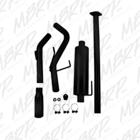 MBRP cat-back exhaust system fits 2005-2013 Toyota Tacoma single exit aluminized steel black coated S5326BLK