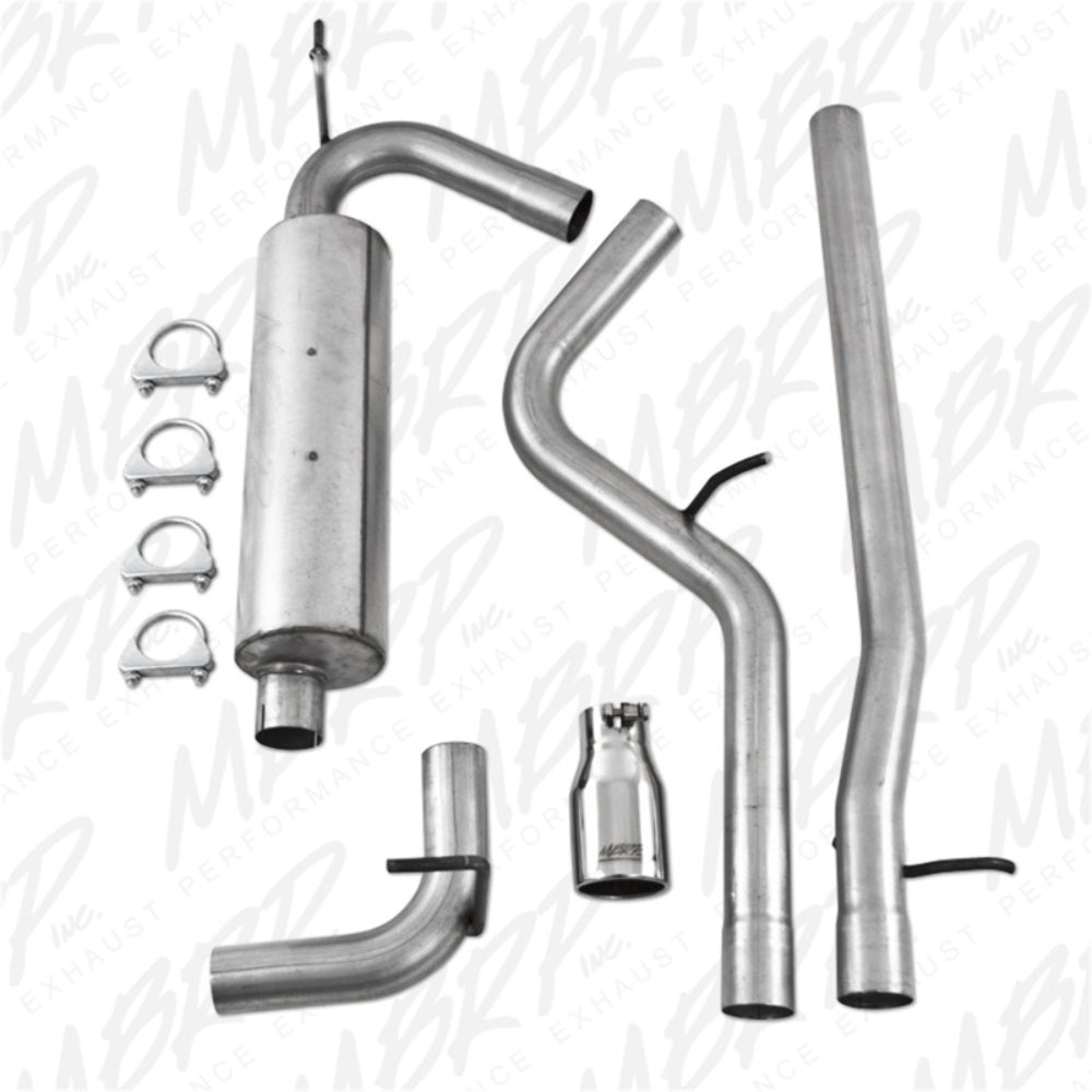 MBRP cat-back exhaust system fits 2007-2011 Jeep Wrangler 2 inch single side exit aluminized steel S5502AL
