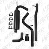 MBRP cat-back exhaust system fits Jeep Wrangler single rear exit aluminized steel black coated S5526BLK