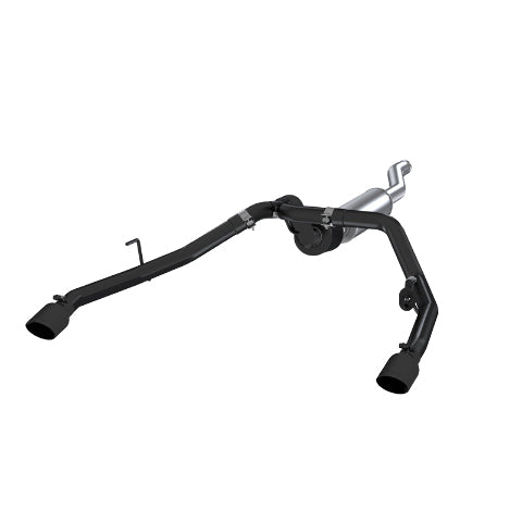 Fits 2021-24 Jeep Gladiator 2.5" Cat Back, Dual Rear Exit, Black Coated-S5538BLK