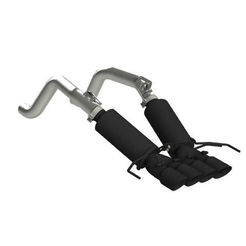 Fits 14-19 Corvette 3" Dual Muffler Axle Back w/Quad 4" Dual Wall Tips-S7030BLK