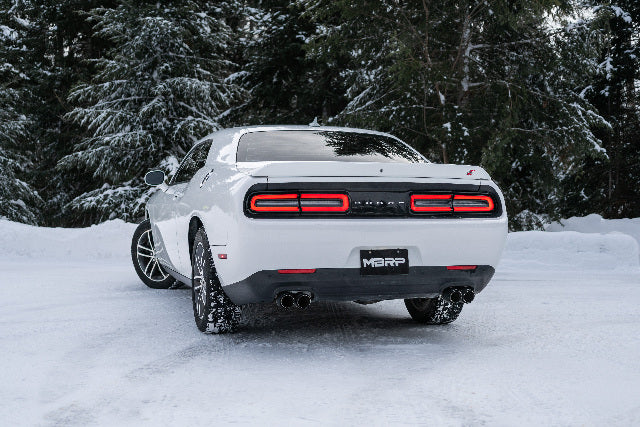 MBRP cat-back exhaust system fits Dodge Challenger 2.5 inch dual split rear exit Armor Pro Series T304 stainless steel S71113CF