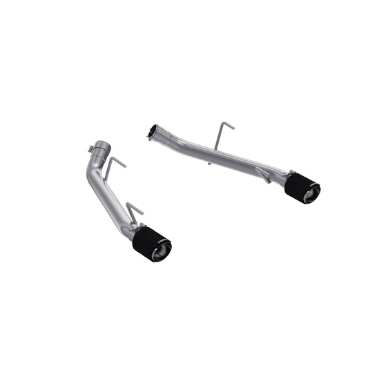 Fits 2009-2010 Ford Mustang 2 1/2in. Dual Axle Back; T304 with CF Tips-S72023CF