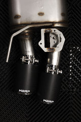 MBRP cat-back exhaust system fits 2019-2023 Ford Mustang 3 inch Armor Pro Series T304 stainless steel carbon fiber tip S72233CF