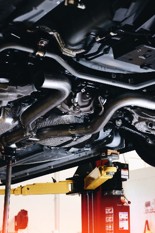 MBRP cat-back exhaust system fits 2019-2023 Ford Mustang 3 inch Armor Pro Series T304 stainless steel carbon fiber tip S72233CF