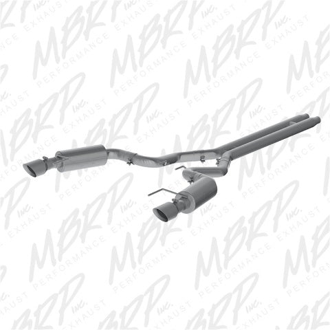 MBRP cat-back exhaust system fits Ford Mustang 4.5 inch dual split rear exit Armor Plus Series T409 stainless steel S7239409