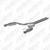 MBRP cat-back exhaust system fits Ford Mustang 4.5 inch dual split rear exit Armor Plus Series T409 stainless steel S7239409