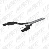 MBRP cat-back exhaust system fits Ford Mustang 4.5 inch dual split rear exit aluminized steel S7239BLK