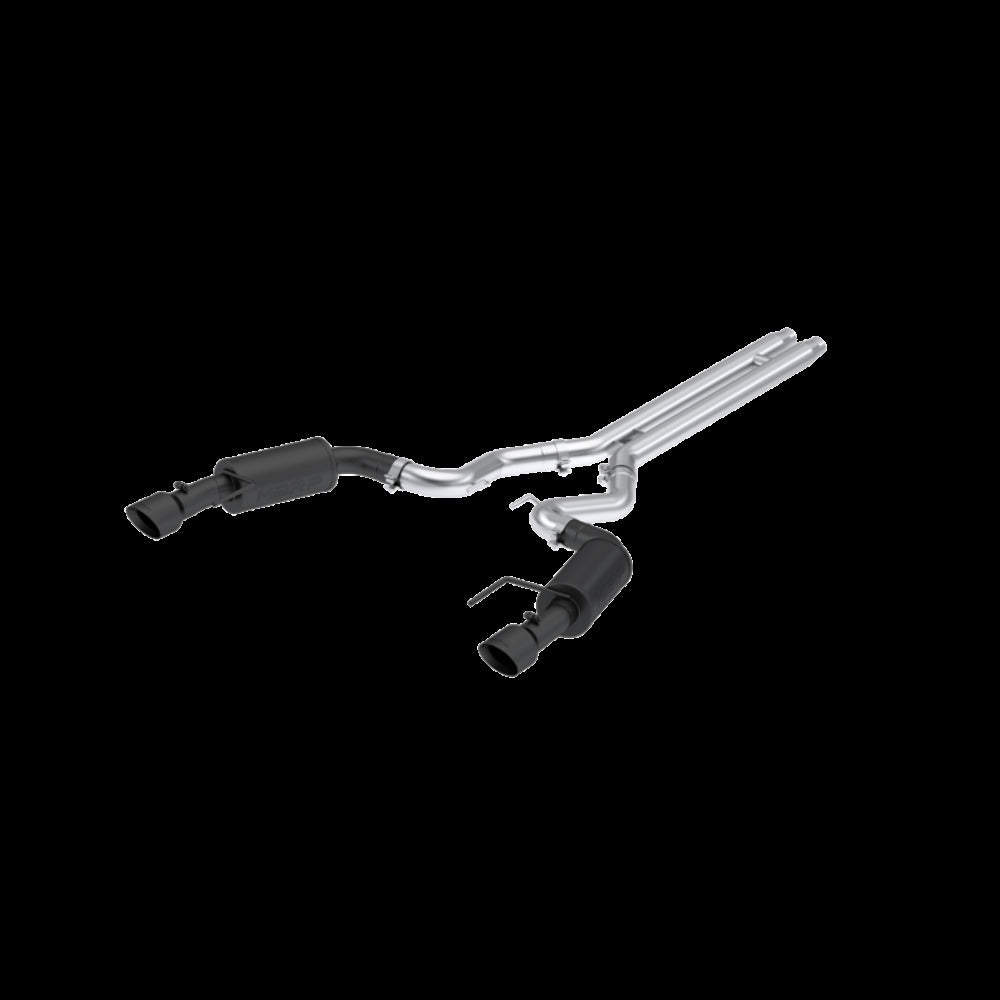MBRP cat-back exhaust system fits Ford Mustang 4.5 inch dual split rear exit aluminized steel S7251BLK