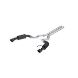 MBRP cat-back exhaust system fits Ford Mustang 4.5 inch dual split rear exit aluminized steel S7251BLK