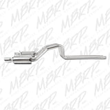 MBRP cat-back exhaust system fits Ford Mustang dual split rear exit Armor Plus Series T409 stainless steel S7258409