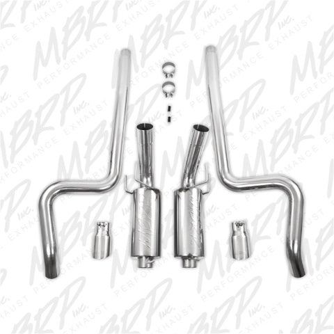 MBRP cat-back exhaust system fits Ford Mustang dual split rear exit Armor Plus Series T409 stainless steel S7258409