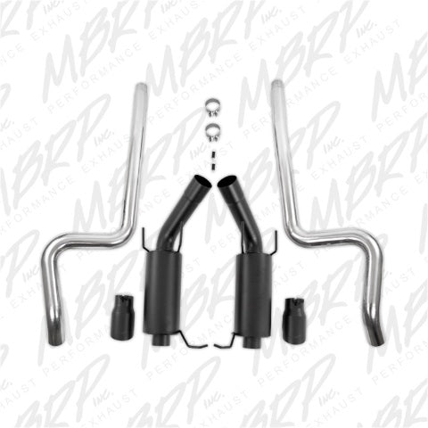 MBRP cat-back exhaust system fits 2011-2014 Ford Mustang dual split rear exit aluminized steel S7258BLK