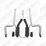 MBRP cat-back exhaust system fits 2011-2014 Ford Mustang dual split rear exit aluminized steel S7258BLK