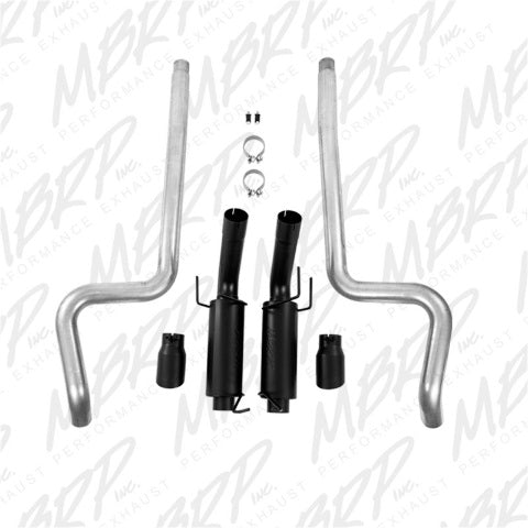 MBRP cat-back exhaust system fits 2011-2014 Ford Mustang dual split rear exit aluminized steel S7264BLK