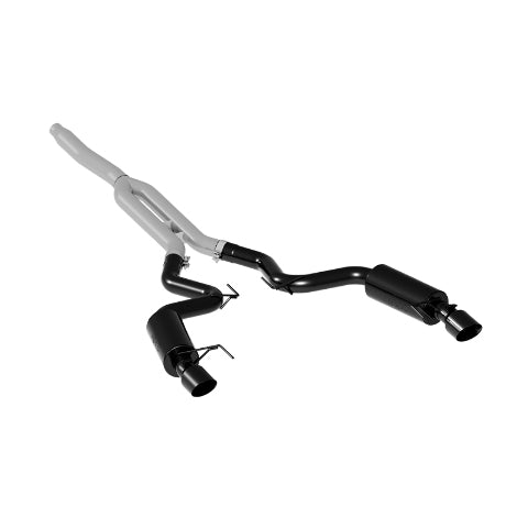 MBRP cat-back exhaust system fits 2015-2024 Ford Mustang 4.5 inch dual split rear exit aluminized steel S7274BLK