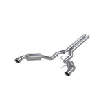 MBRP cat-back exhaust system fits Ford Mustang 4.5 inch dual split rear exit aluminized steel S7277AL