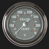 Silver Gray 2 1/8" Transmission Temperature Gauge SG127SLF