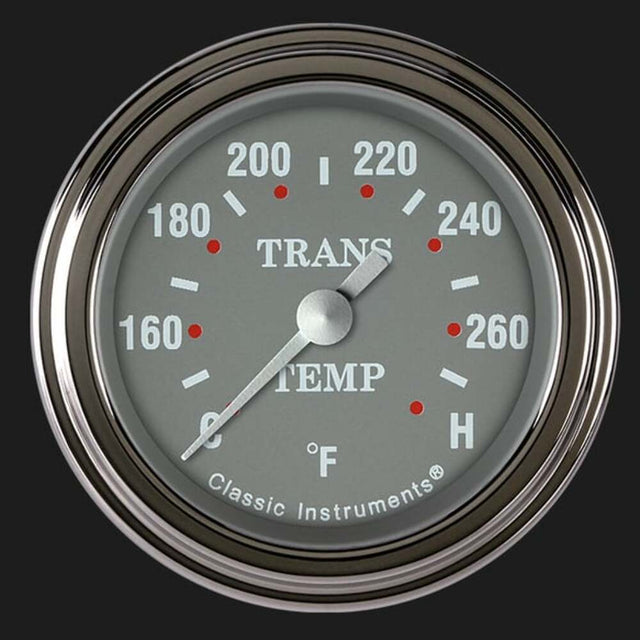 Silver Gray 2 1/8" Transmission Temperature Gauge SG127SLF