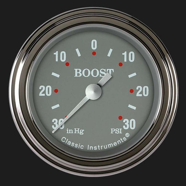 Silver Gray 2 1/8" Boost/Vac Gauge SG141SLF