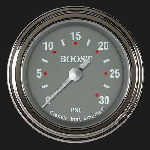 Silver Gray 2 1/8" Boost Gauge, 30 psi SG142SLF