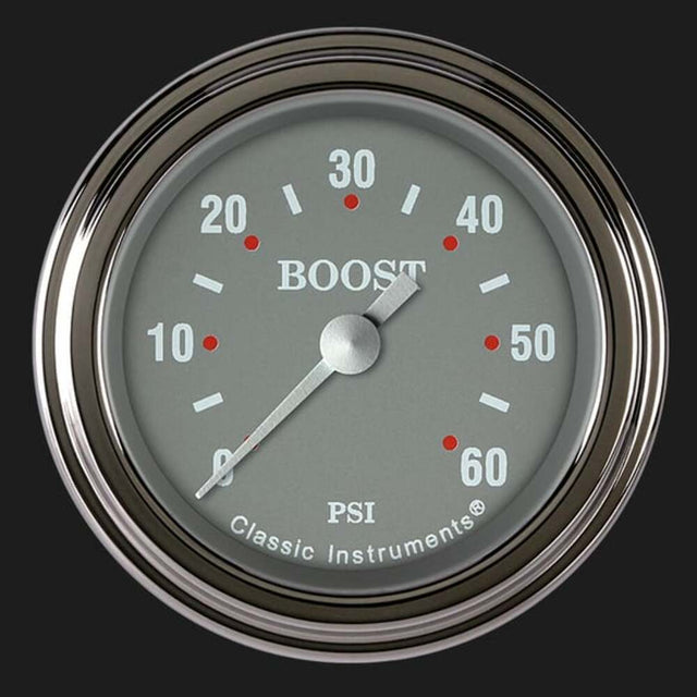Silver Gray 2 1/8" Boost Gauge, 60 psi SG143SLF