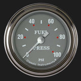 Silver Gray 2 1/8" Fuel Pressure Gauge, 100 psi SG146SLF