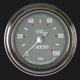 Silver Gray 2 1/8" Oil Pressure Gauge SG181SLF