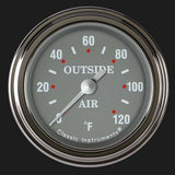 Silver Gray 2 1/8" Outside Air Temp. Gauge SG199SLF