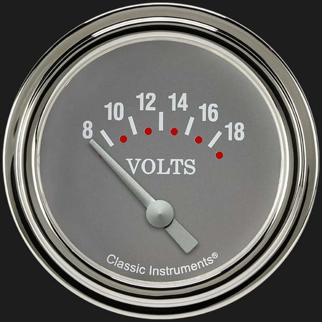 Silver Gray 2 5/8" Volt Gauge SG230SLF