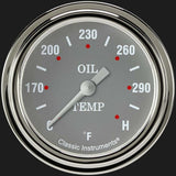 Silver Gray 2 5/8" Oil Temperature Gauge SG328SLF