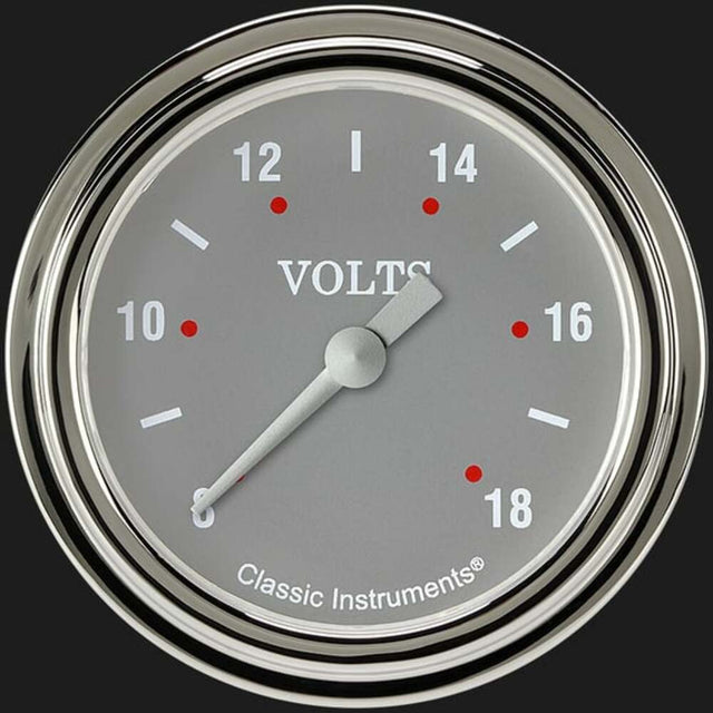 Silver Gray 2 5/8" Voltage Gauge SG330SLF
