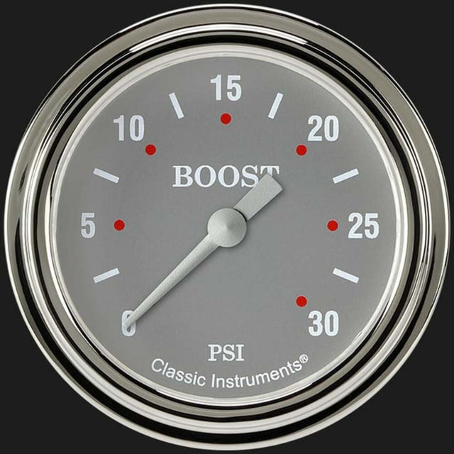 Silver Gray 2 5/8" Boost Gauge, 30 psi SG342SLF