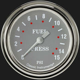 Silver Gray 2 5/8" Fuel Pressure Gauge, 15 psi SG345SLF